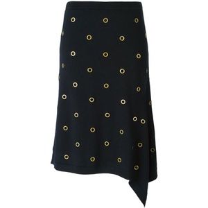 TORY BURCH EYELET ASYMMETRICAL SKIRT
